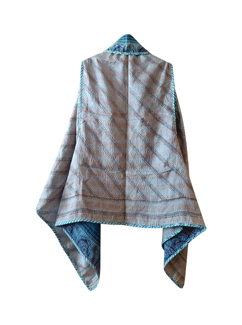 kantha vintage silk cape anvi