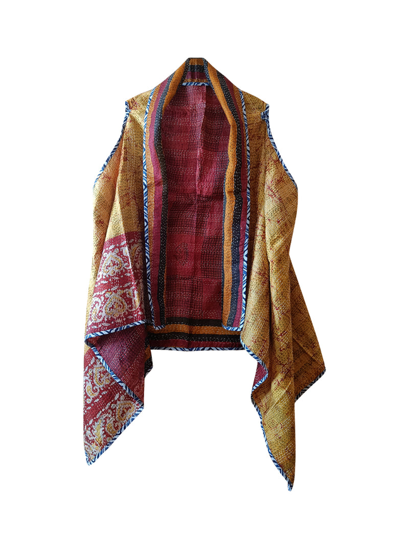 kantha vintage silk cape samaira