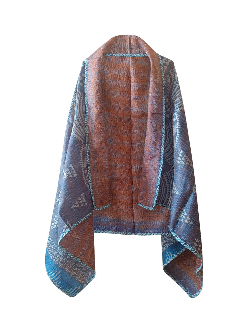 kantha vintage silk cape isha