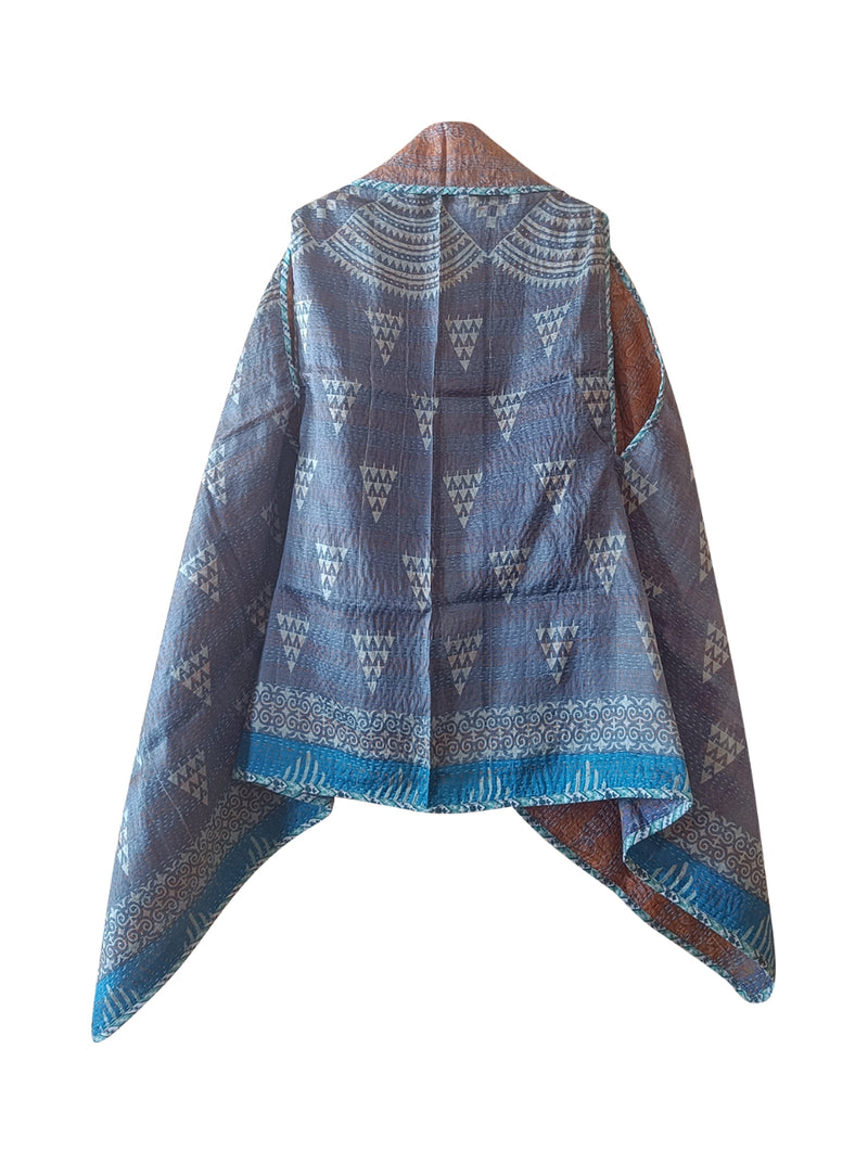 kantha vintage silk cape isha