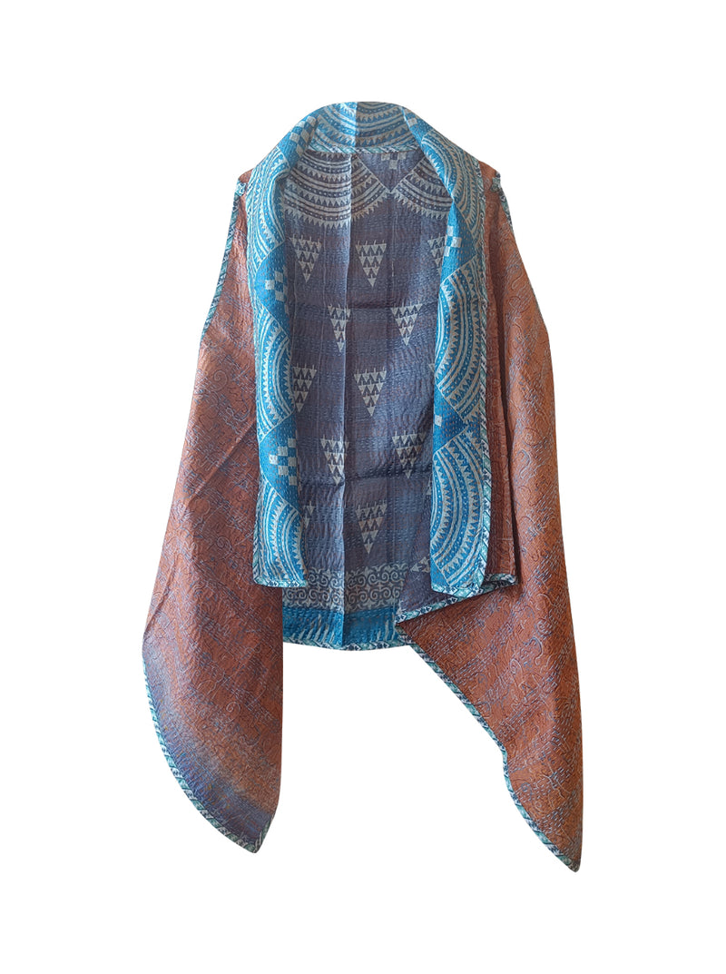 kantha vintage silk cape isha