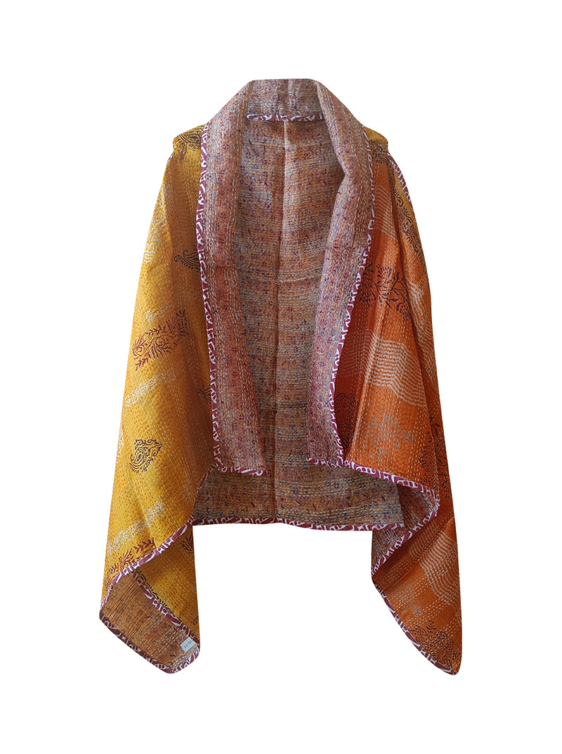 kantha vintage silk cape aryam