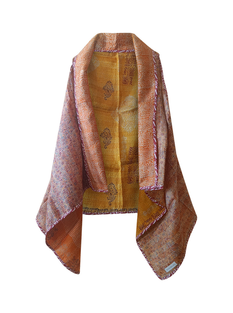 kantha vintage silk cape aryam