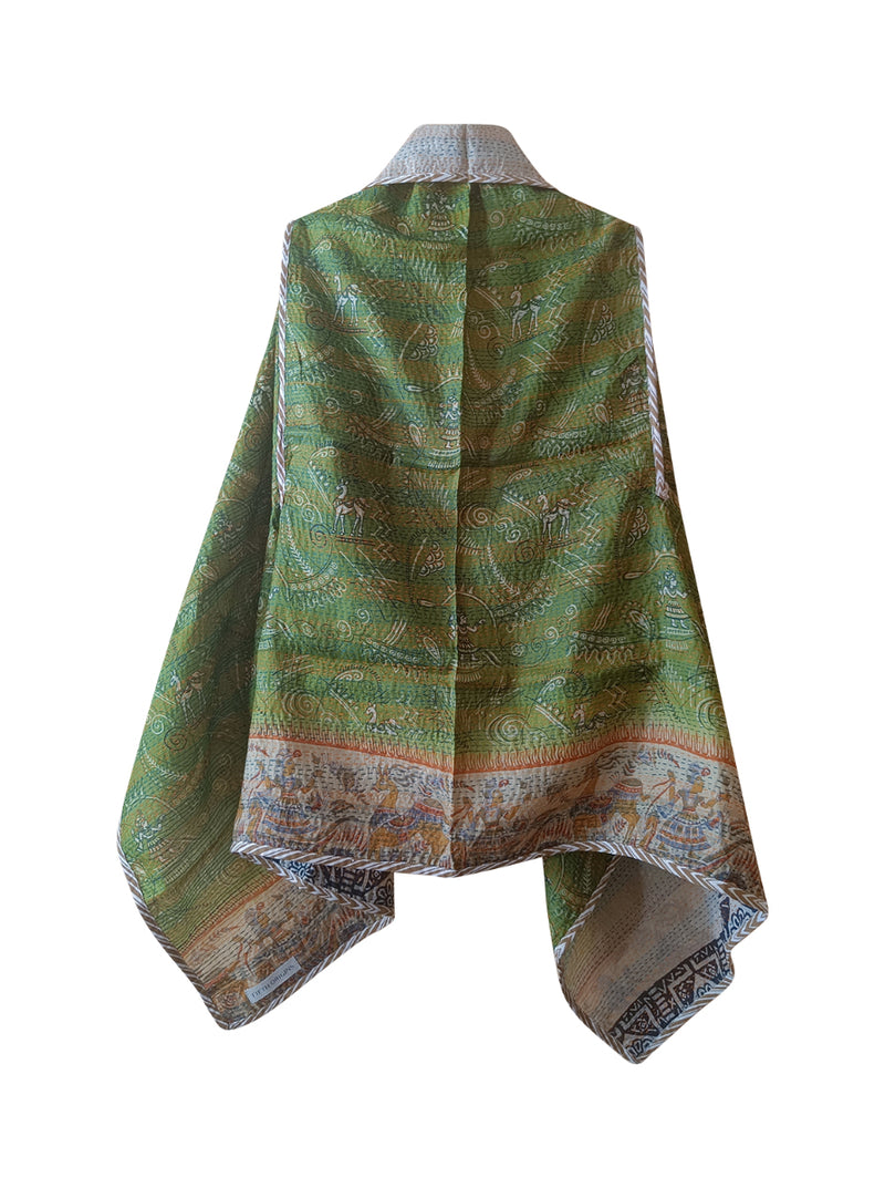 kantha vintage silk cape anika