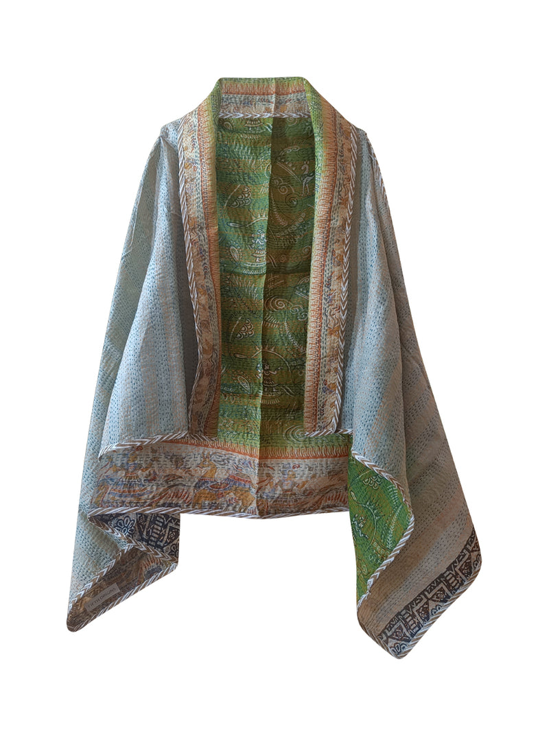 kantha vintage silk cape anika