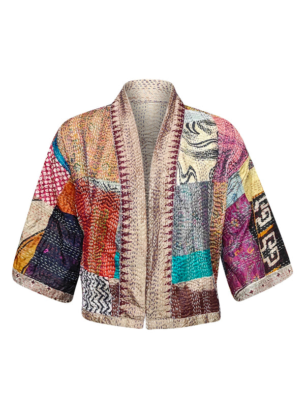 kantha vintage silk bolero pari