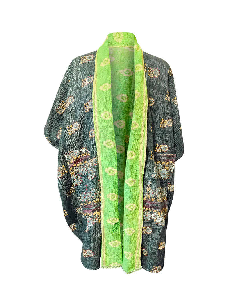 kantha reversible poncho trisha