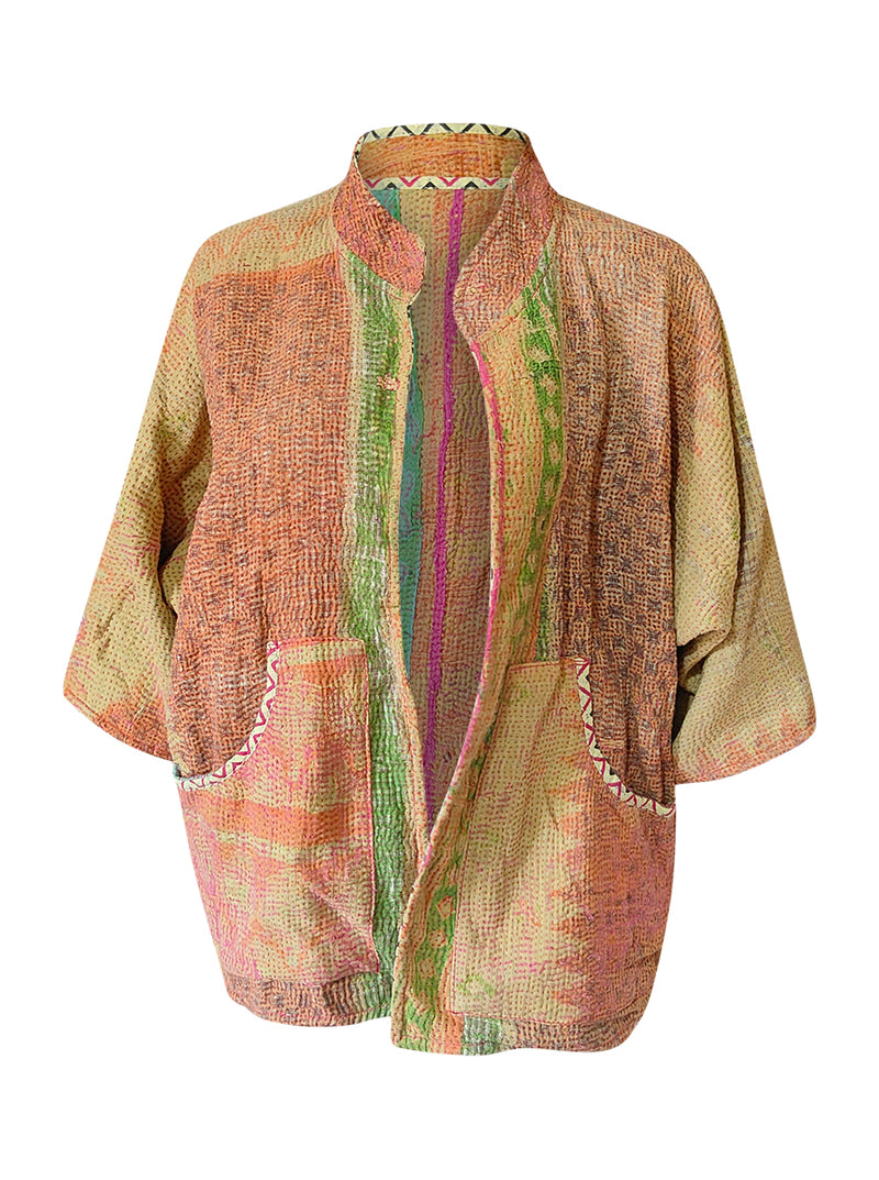 kantha reversible collar vest ridhi