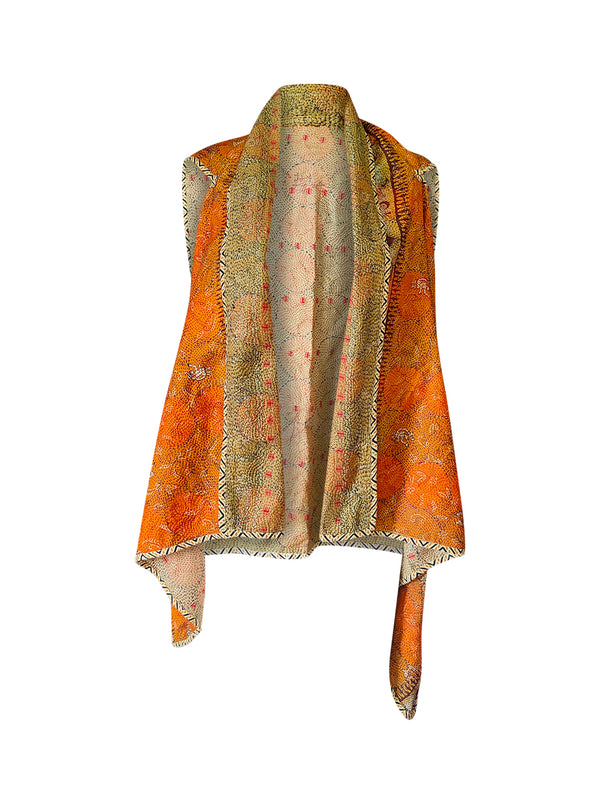 kantha vintage silk cape aavya