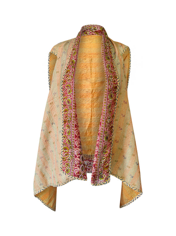 kantha vintage silk cape shona