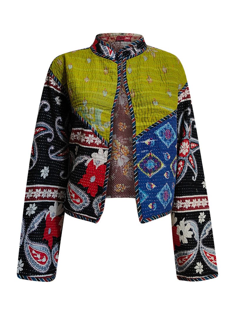 kantha vintage crop jacket rasika