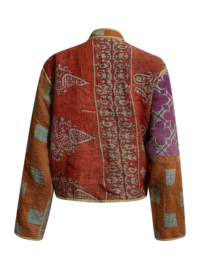 kantha vintage crop jacket lama