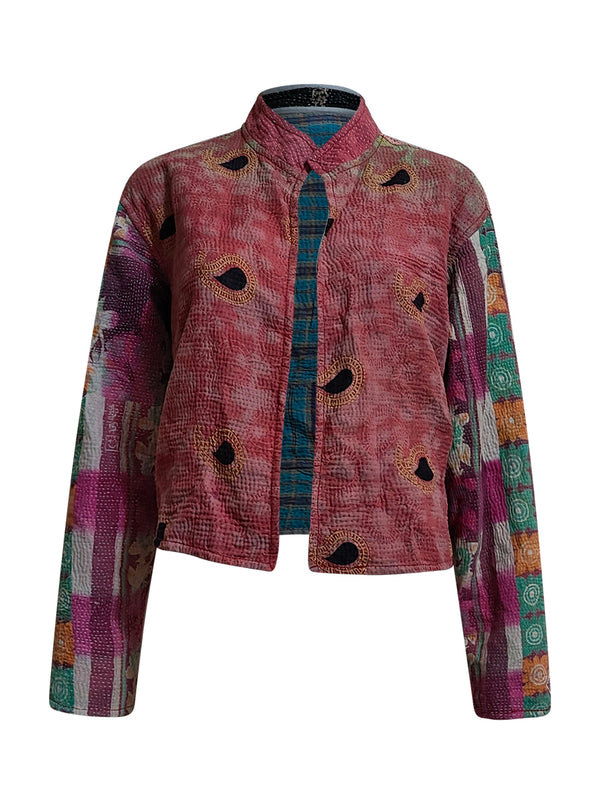 kantha vintage crop jacket mamta