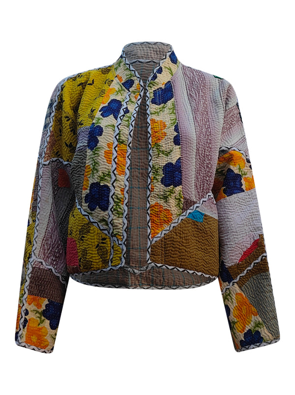 kantha vintage crop jacket dai