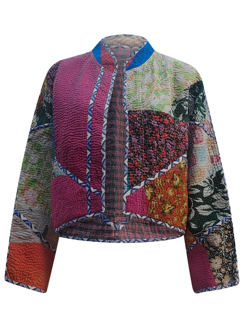 kantha vintage crop jacket dia