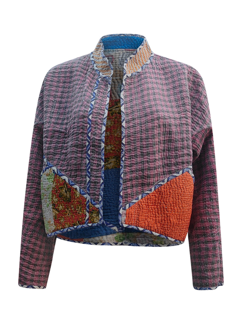 kantha vintage crop jacket dia