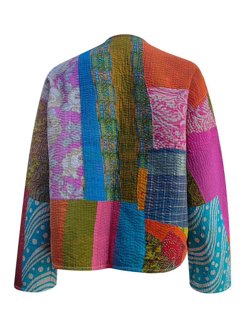 kantha vintage vest with sleeves sonya