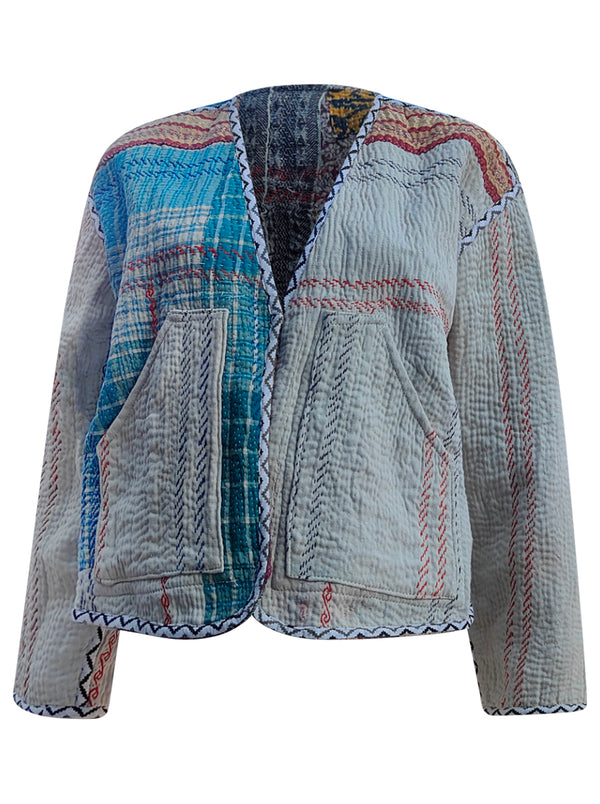 kantha vintage vest with sleeves shreyi