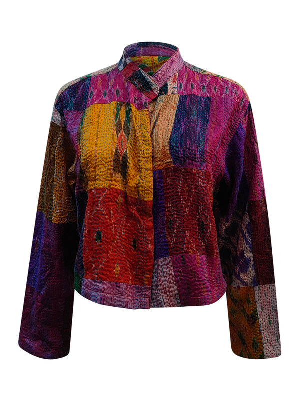 kantha vintage silk crop jacket aarohi