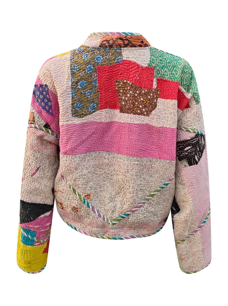 kantha vintage crop jacket aavya