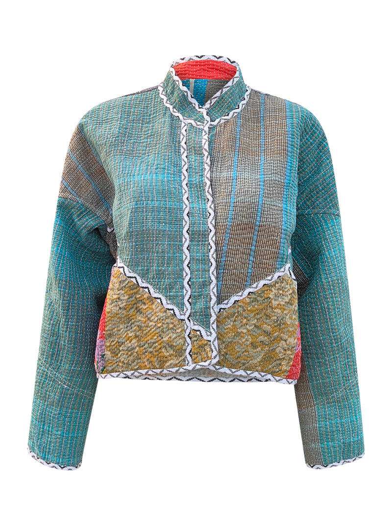 kantha vintage crop jacket ameena