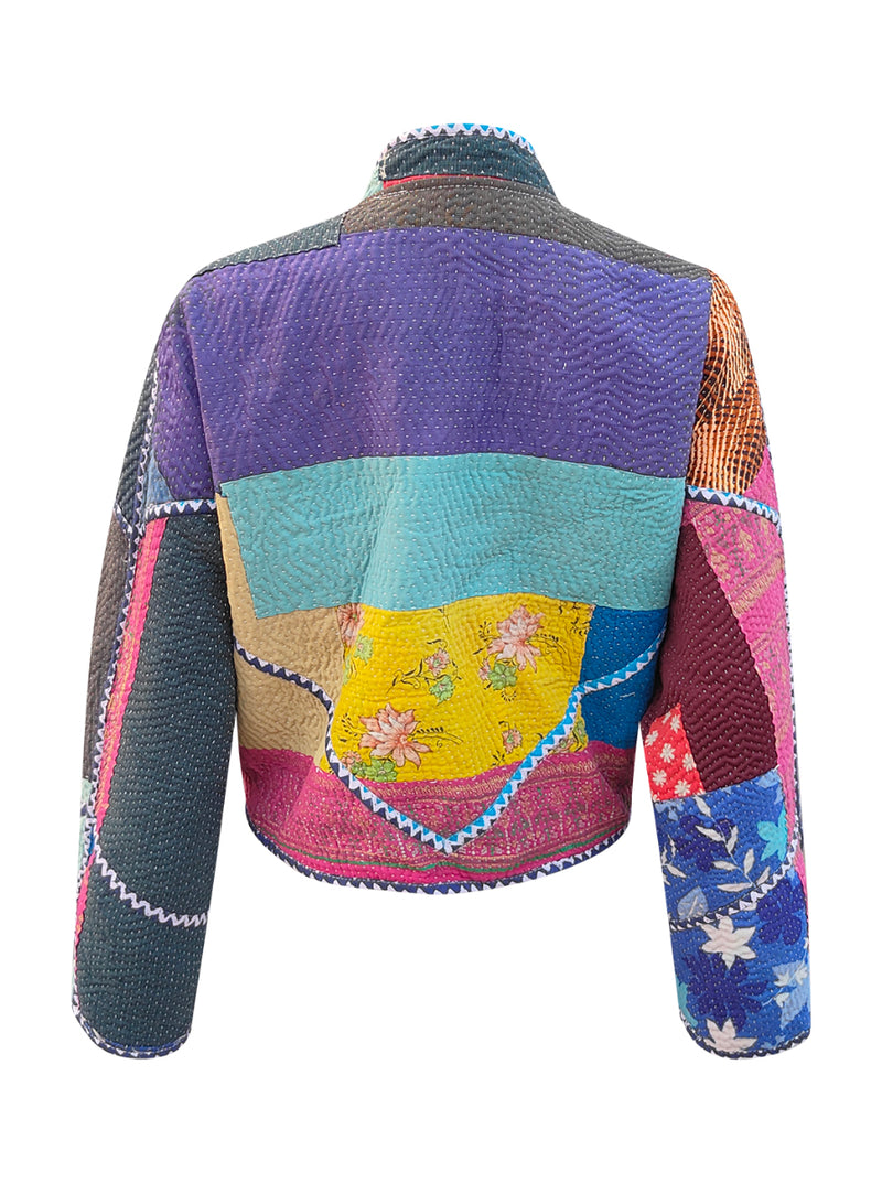 kantha vintage crop jacket seema