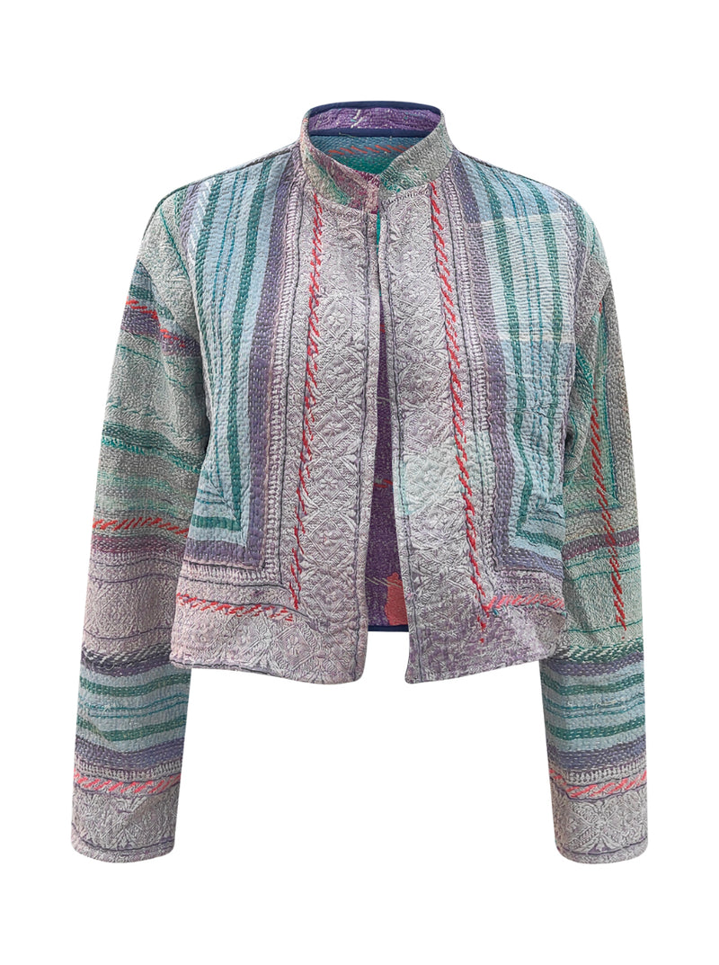 kantha vintage crop jacket chanchal