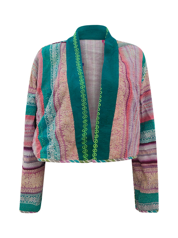 kantha vintage crop jacket chara