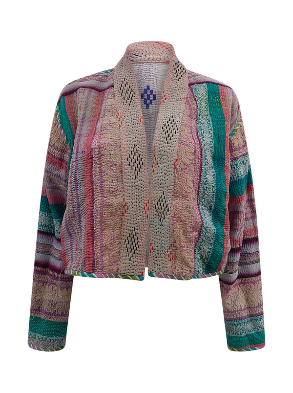 kantha vintage crop jacket chhaya