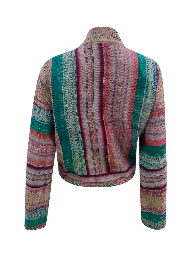 kantha vintage crop jacket chhaya