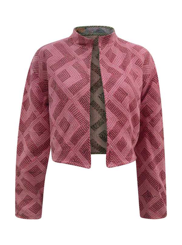 kantha vintage crop jacket daksha