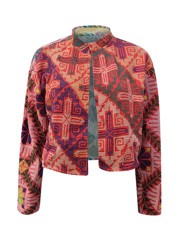 kantha vintage crop jacket breeza