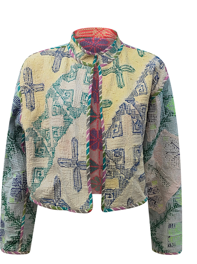 kantha vintage crop jacket breeza