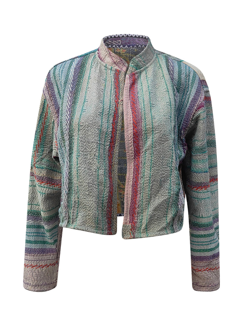 kantha vintage crop jacket beeja