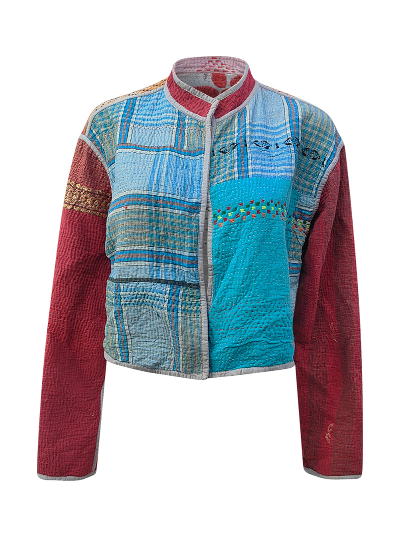 kantha vintage crop jacket brinda