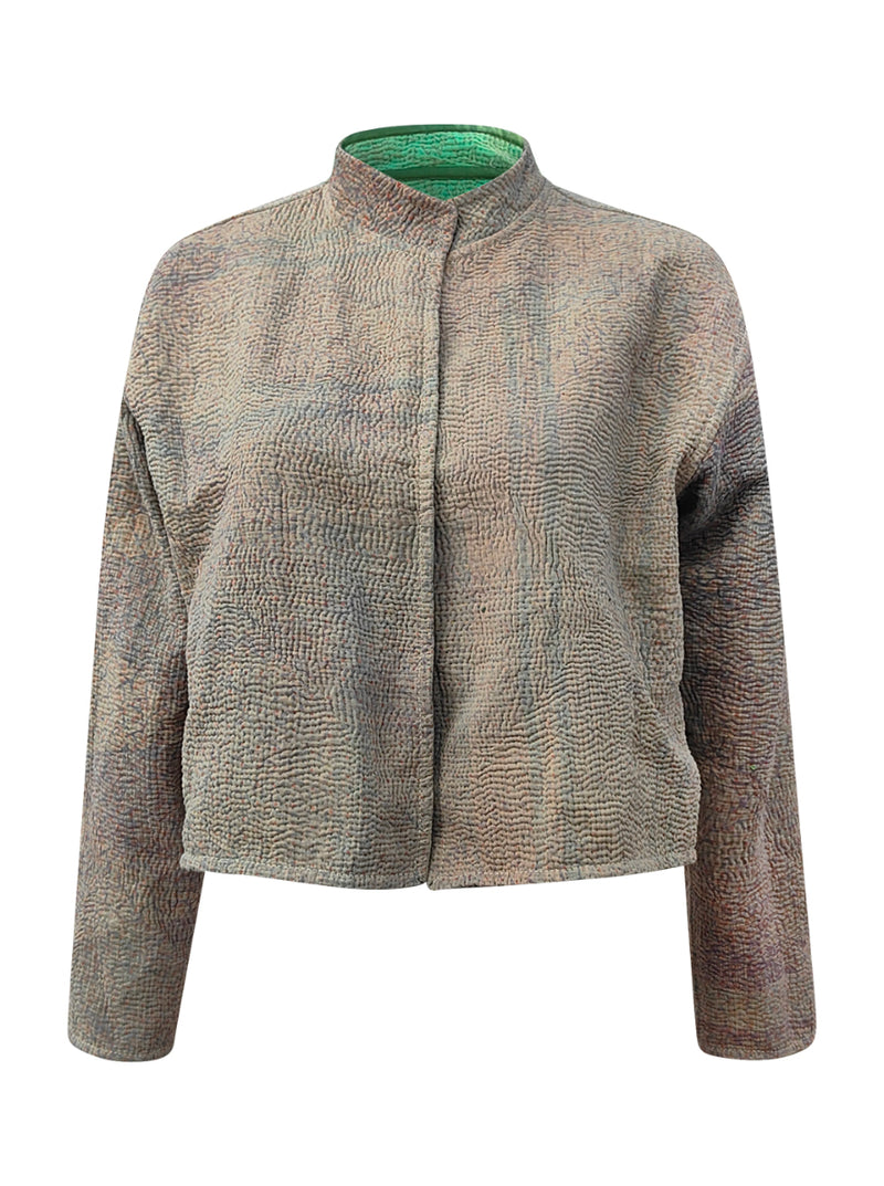 kantha vintage crop jacket aarna