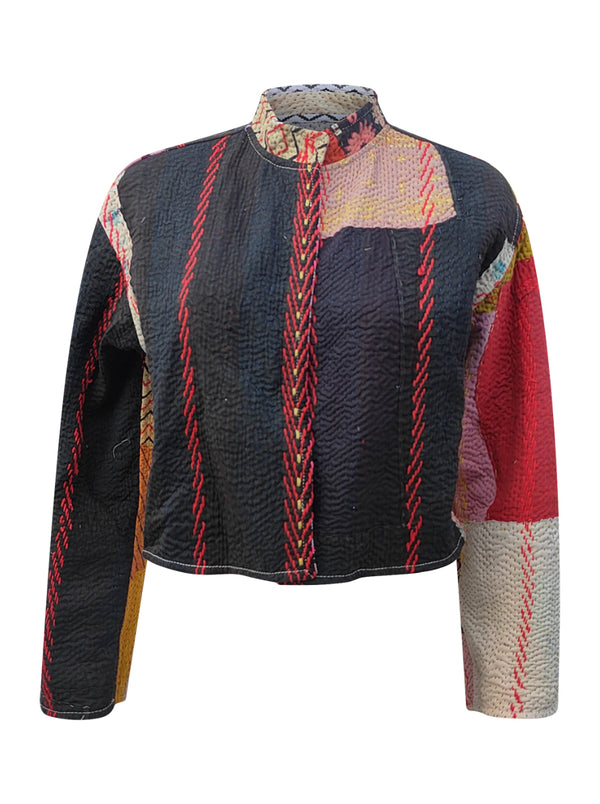 kantha vintage crop jacket aja