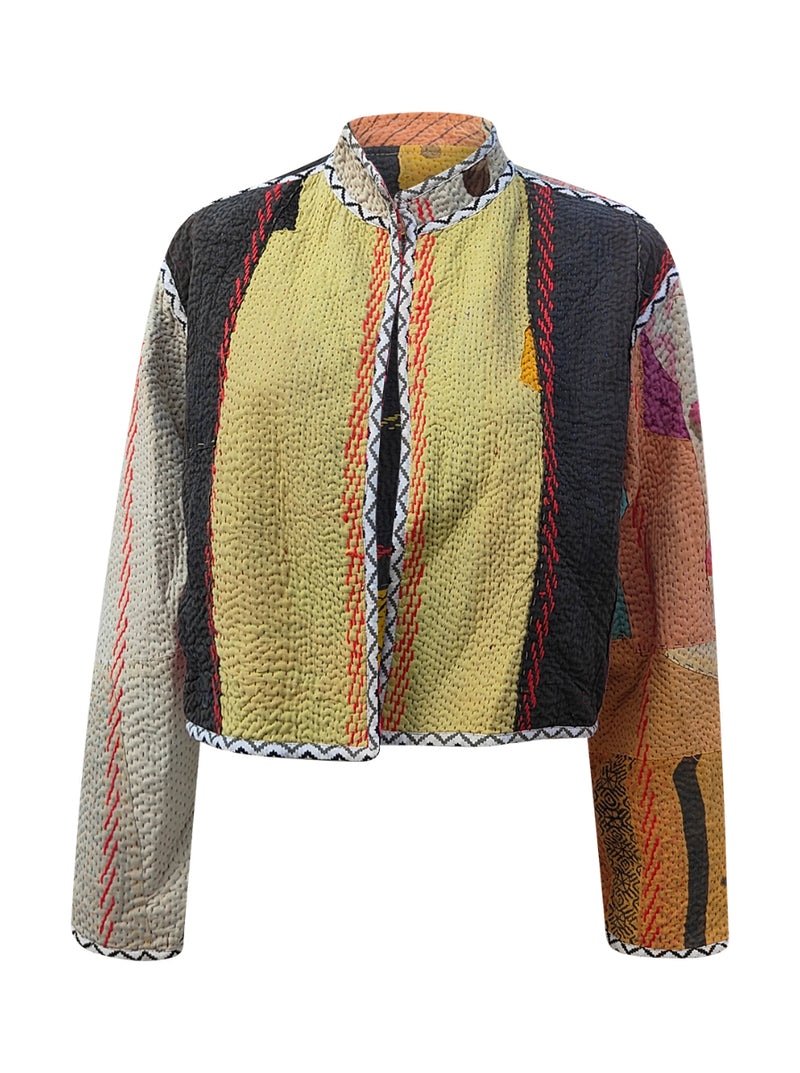 kantha vintage crop jacket aja