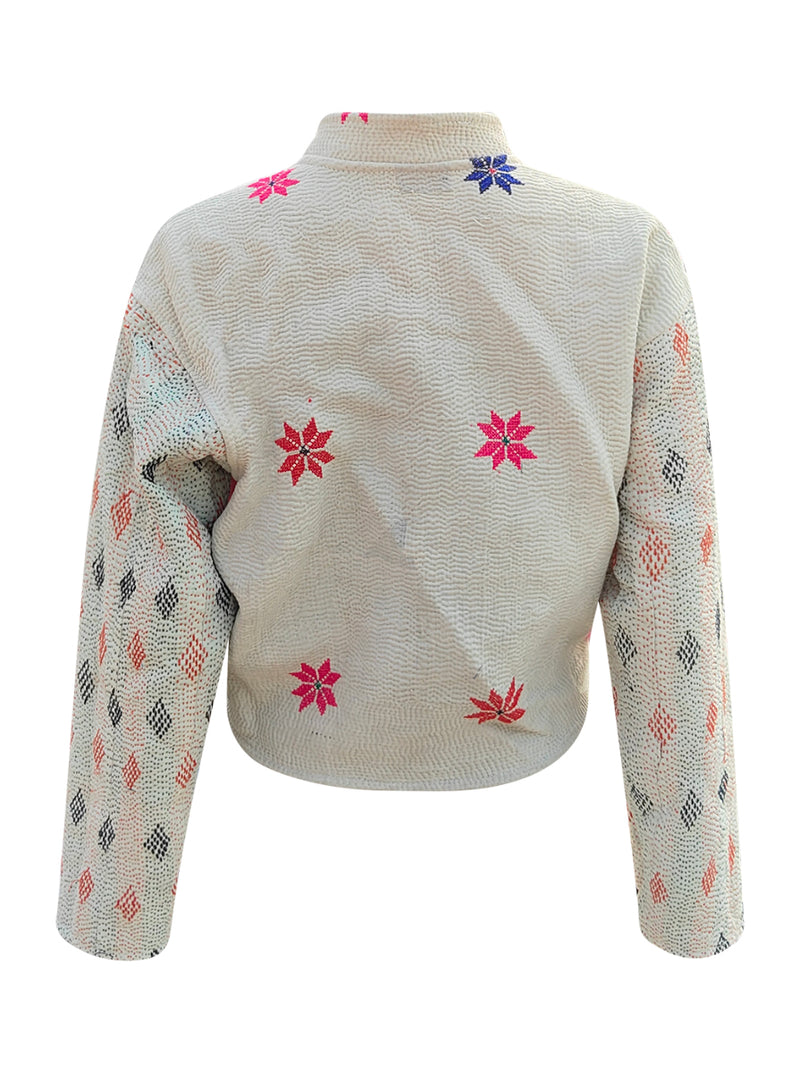 kantha vintage crop jacket amaja