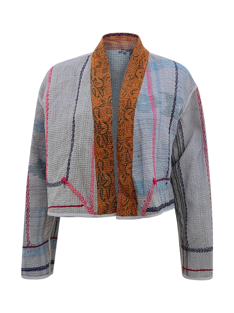 kantha vintage crop jacket dhruvi