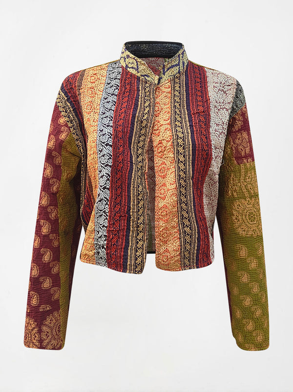 kantha vintage crop jacket seesha zari (holi)