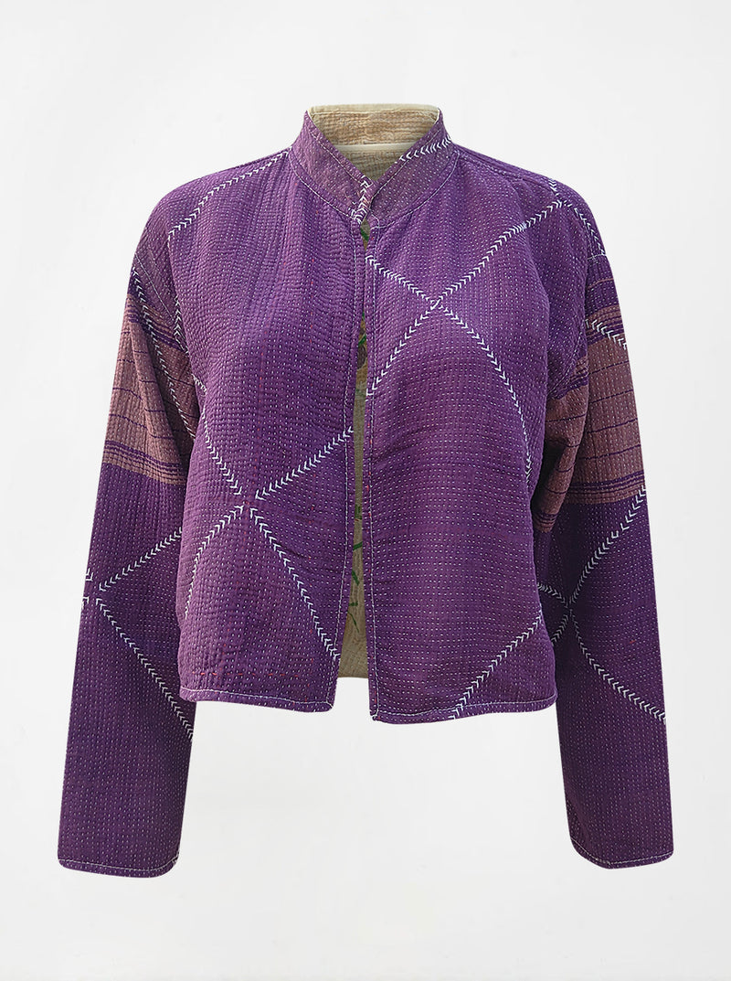 kantha vintage crop jacket mahavati (holi)