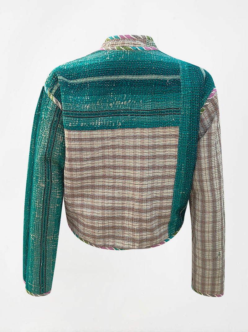 kantha vintage crop jacket saiu (holi)