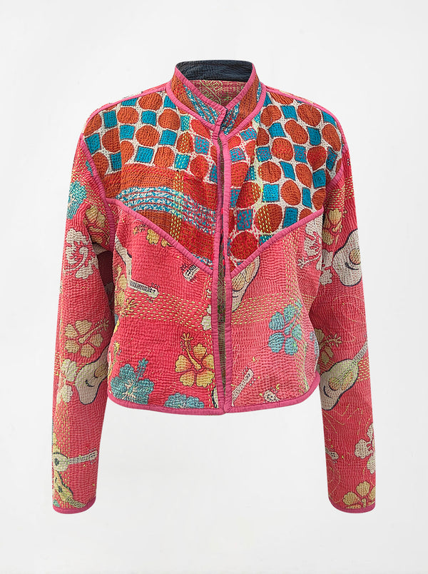 kantha vintage crop jacket roshni (holi)