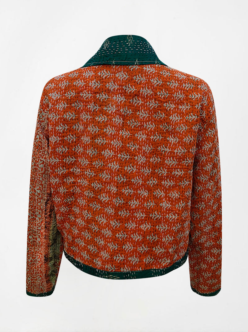 kantha vintage silk crop jacket ammu (holi)