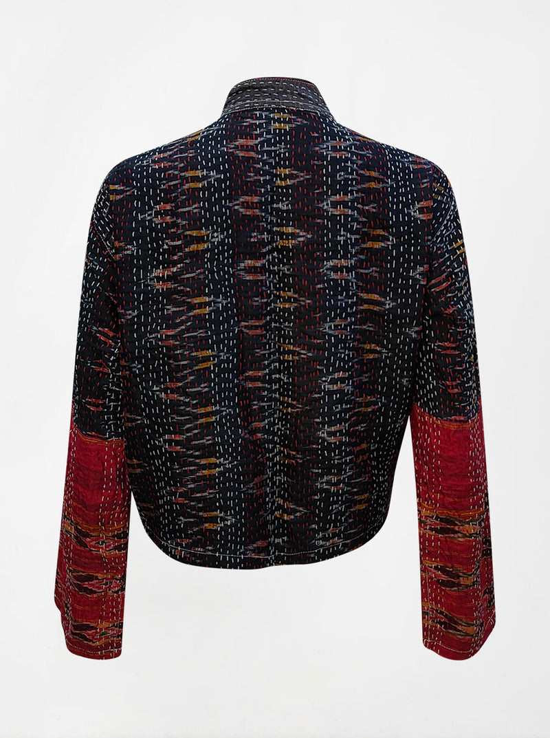 kantha vintage silk crop jacket bina (holi)