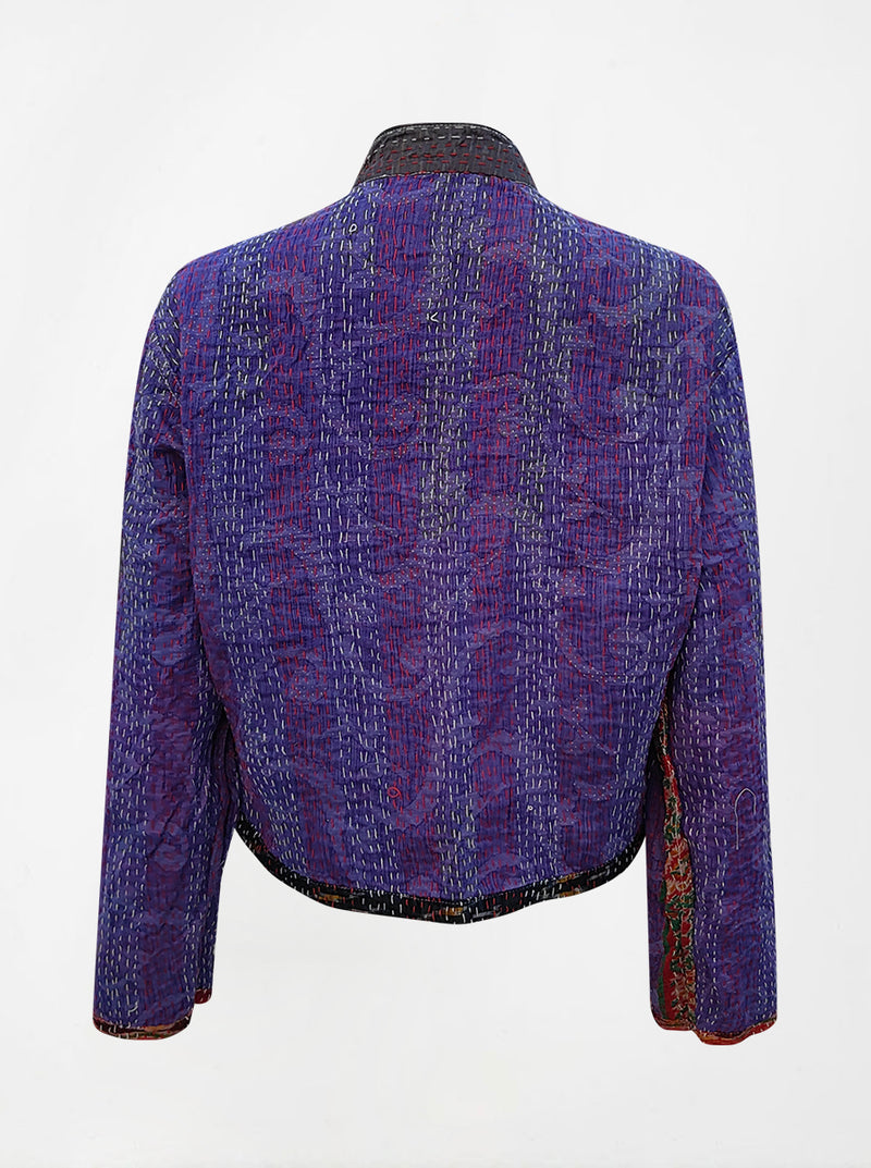 kantha vintage silk crop jacket bina (holi)