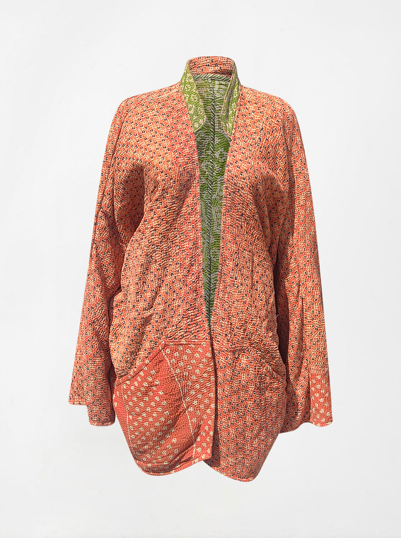 kantha vintage long jacket sameera (holi)