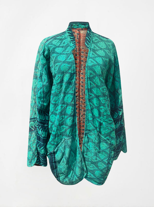 kantha vintage long jacket shrutika (holi)