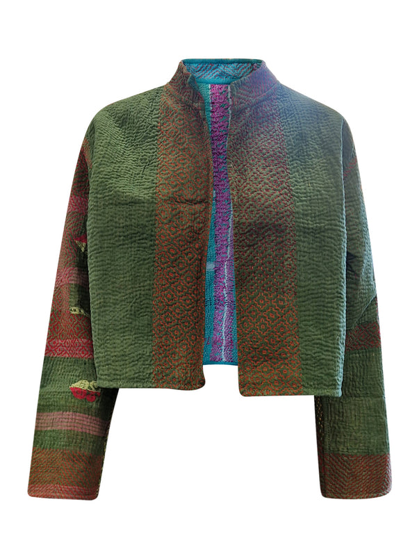 kantha vintage crop jacket sushi